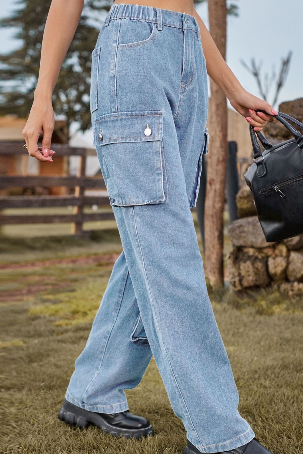 Loose Fit Long Jeans with Pockets  - Doll Fits