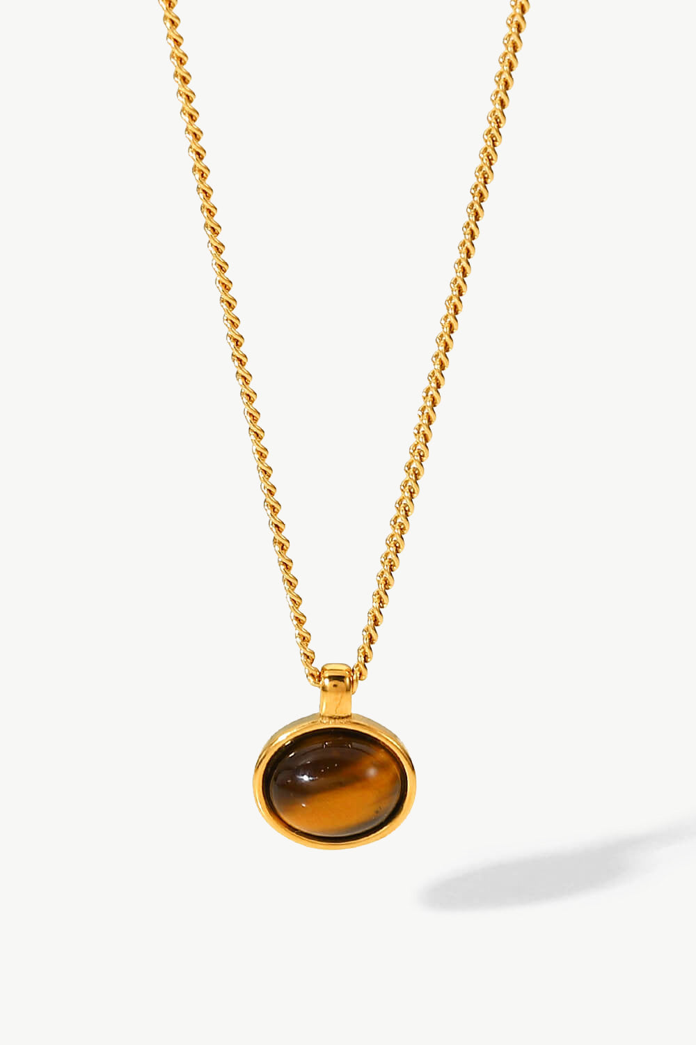 Natural Stone Geometric Pendant Necklace  Necklaces- Doll Fits