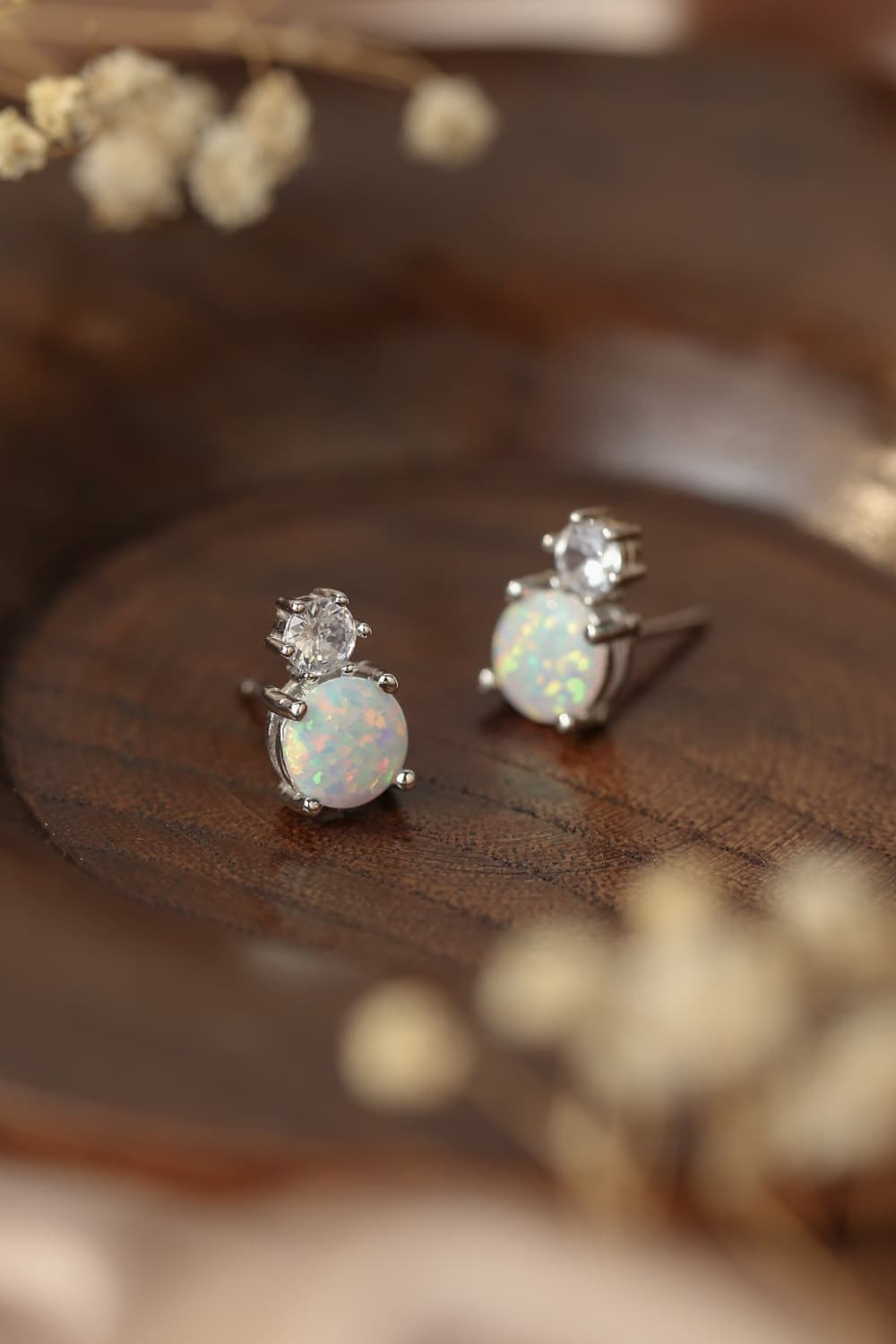 4-Prong Opal Stud Earrings  Earrings- Doll Fits