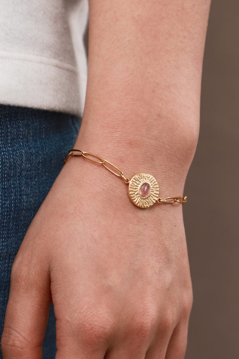 18K Gold Plated Paperclip Chain Bracelet  Bracelets- Doll Fits