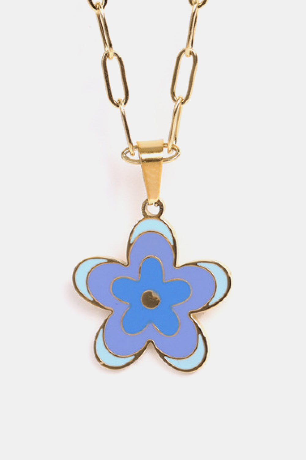 Flower Pendant Stainless Steel Necklace  Necklaces- Doll Fits