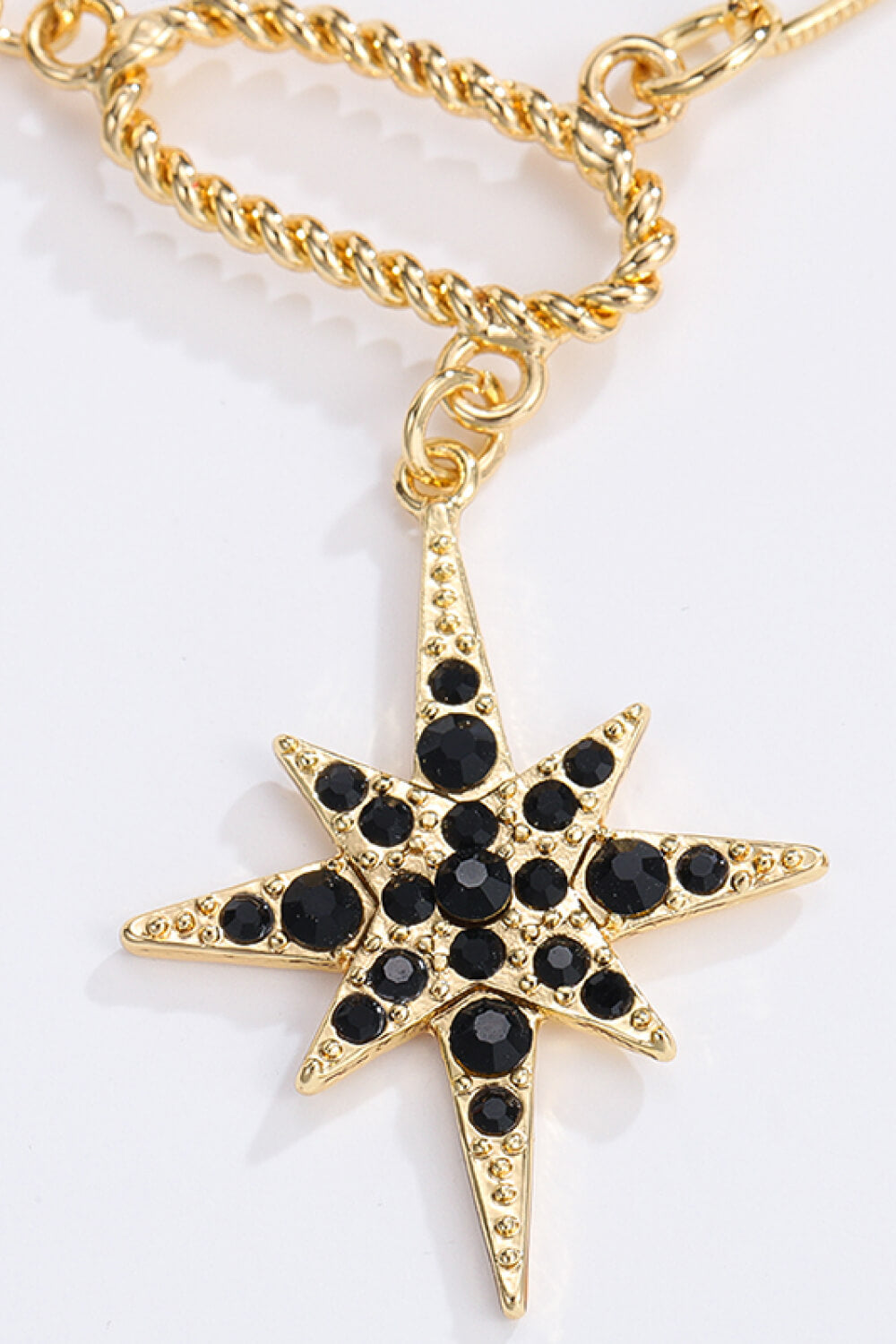 Star and Moon Rhinestone Alloy Necklace  Necklaces- Doll Fits