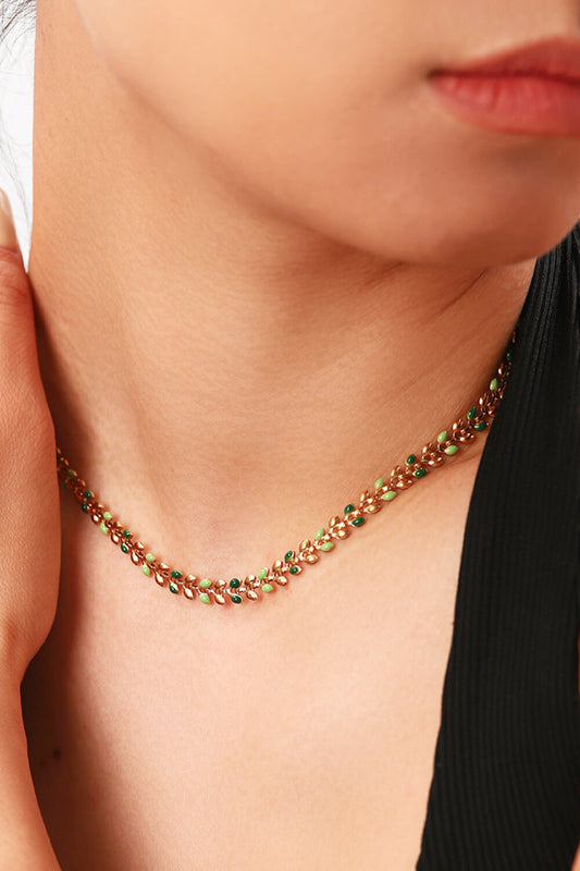 Leaf Chain Lobster Clasp Necklace  Necklaces- Doll Fits