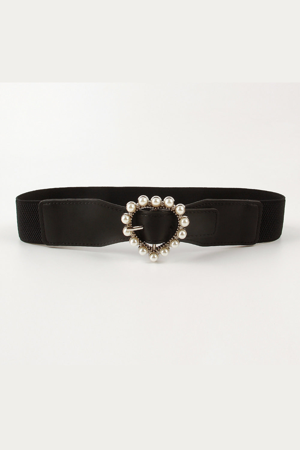 Pearl Heart Buckle Elastic Belt  Belts- Doll Fits