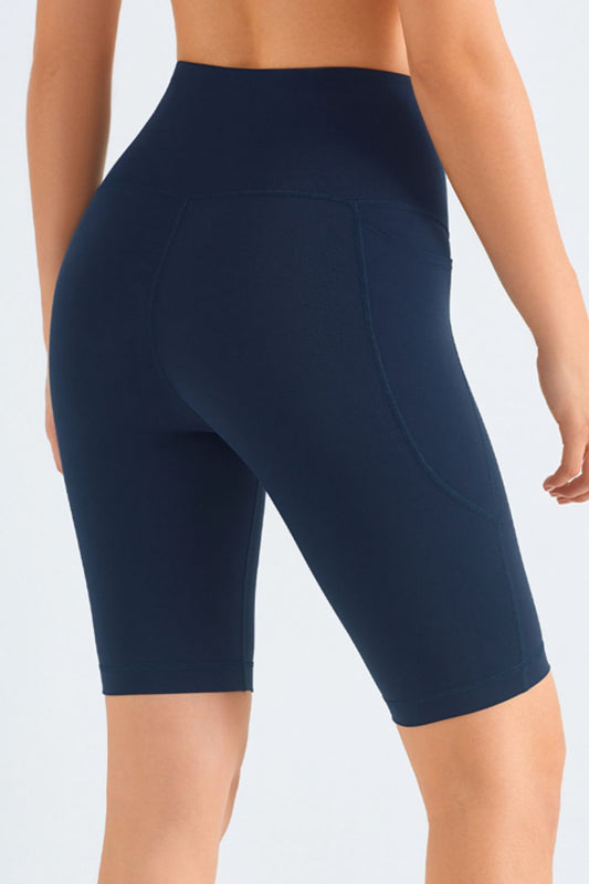 Feel Like Skin Elastic Waistband Pocket Biker Shorts  Activewear- Doll Fits