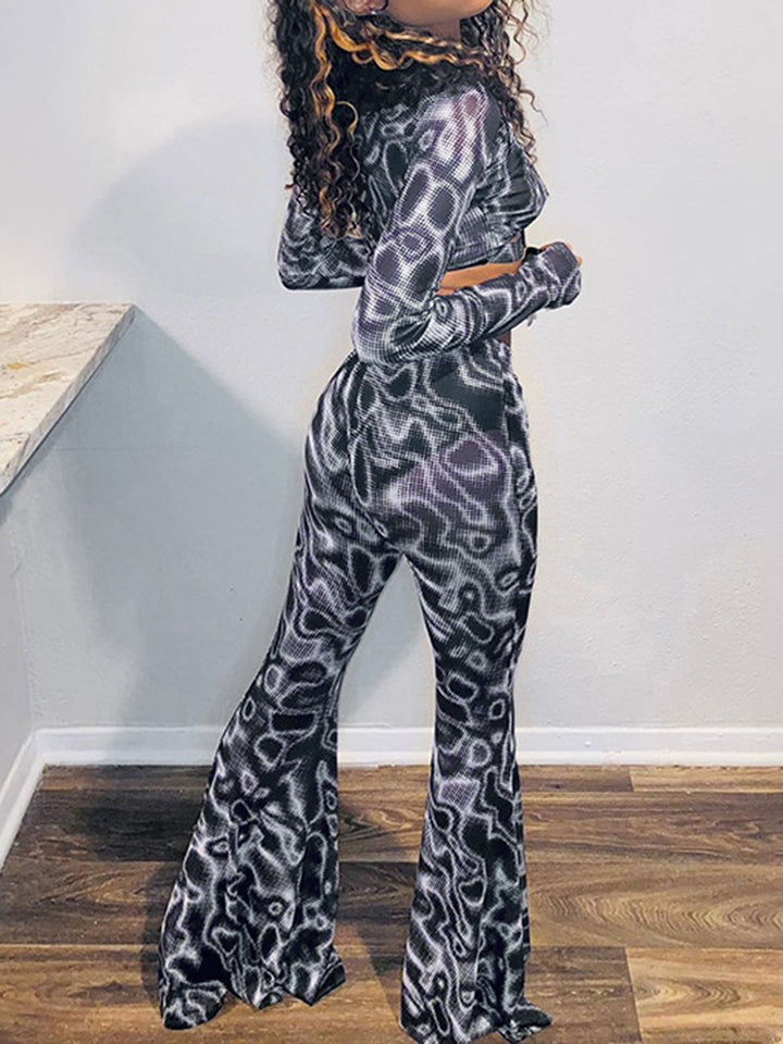 Printed Long Flare Pants  - Doll Fits