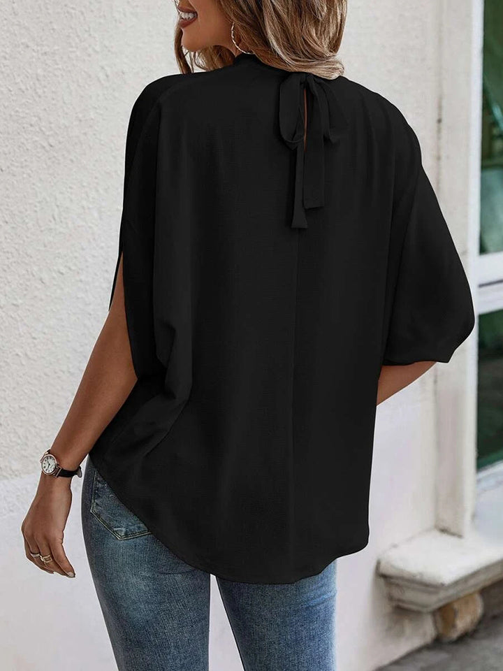 Round Neck Slit Sleeve Blouse  - Doll Fits