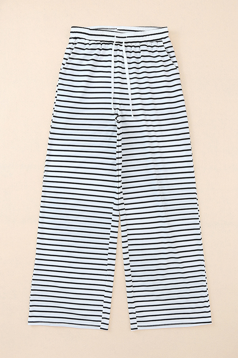Striped Drawstring Waist Wide Leg Pants  Pants- Doll Fits
