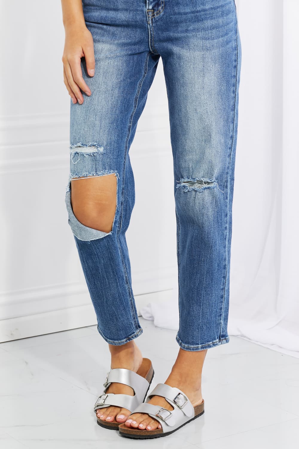 RISEN Full Size Emily High Rise Relaxed Jeans  Pants- Doll Fits