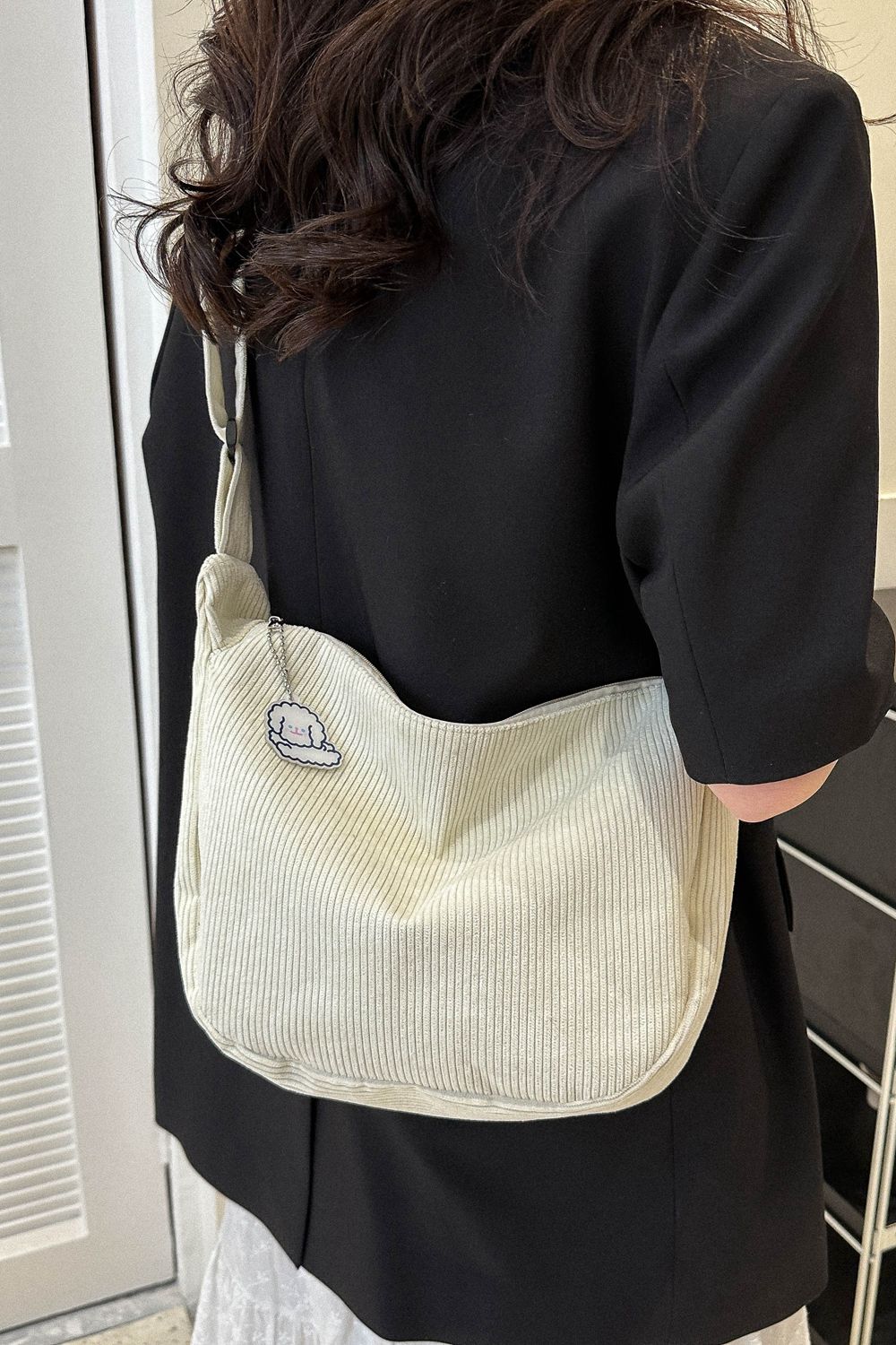 Large Corduroy Shoulder Bag  Handbags- Doll Fits