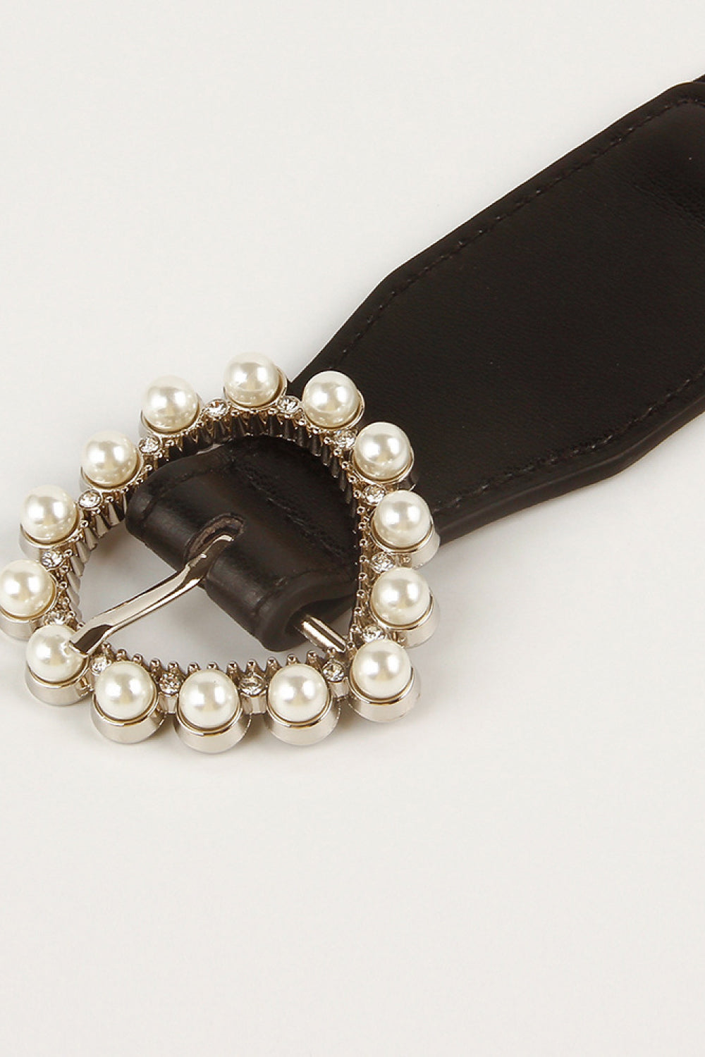 Pearl Heart Buckle Elastic Belt  Belts- Doll Fits