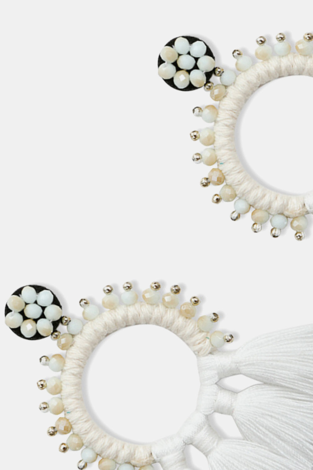 Bead Detail Tassel Dangle Earrings  Earrings- Doll Fits