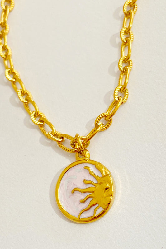 Round Pendant Stainless Steel Necklace  Necklaces- Doll Fits