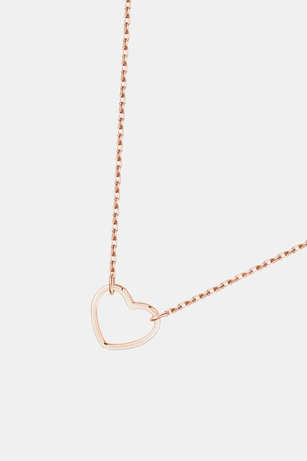 925 Sterling Silver Heart Shape Pendant Necklace  Necklaces- Doll Fits