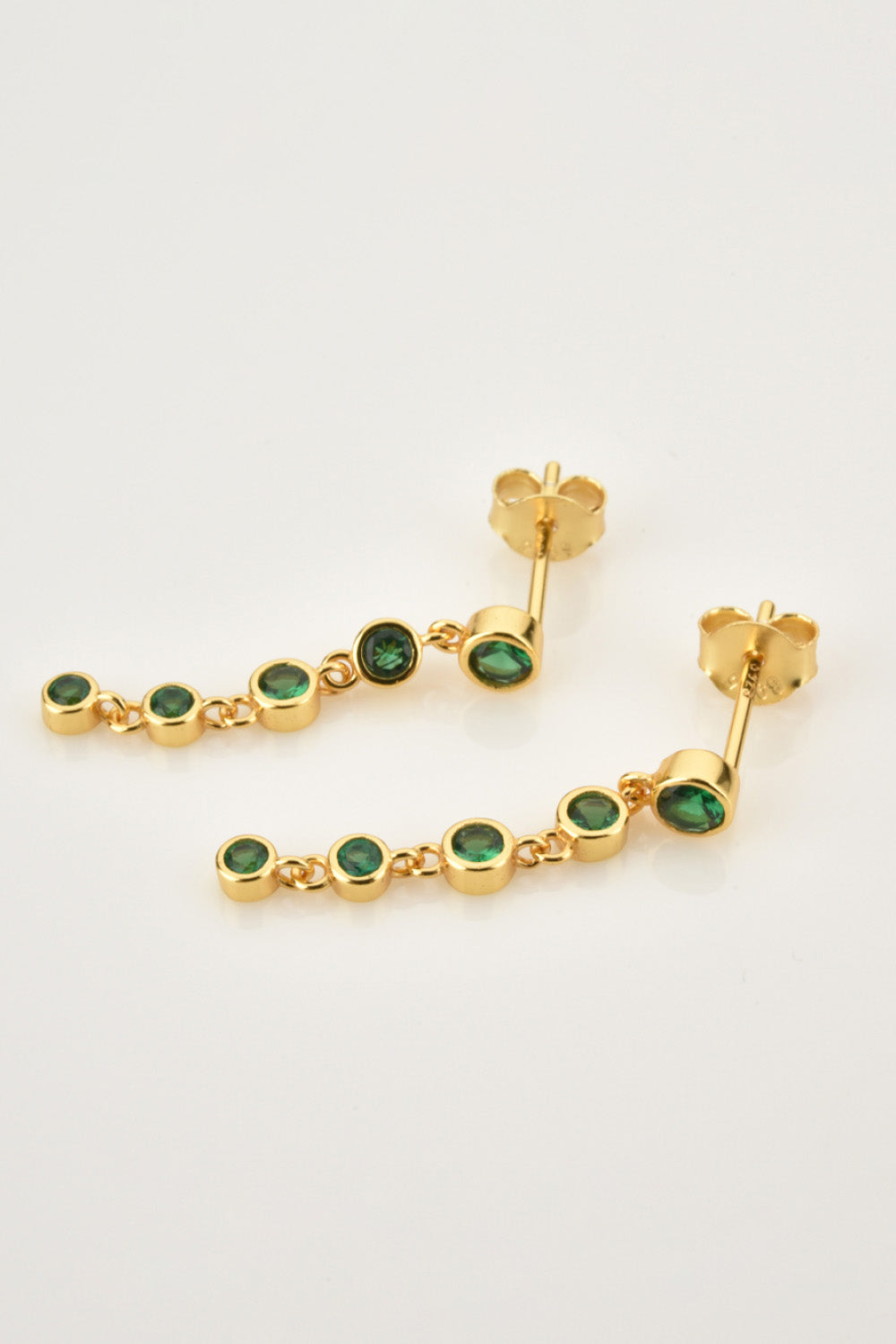 Inlaid Zircon 925 Sterling Silver Earrings  Earrings- Doll Fits
