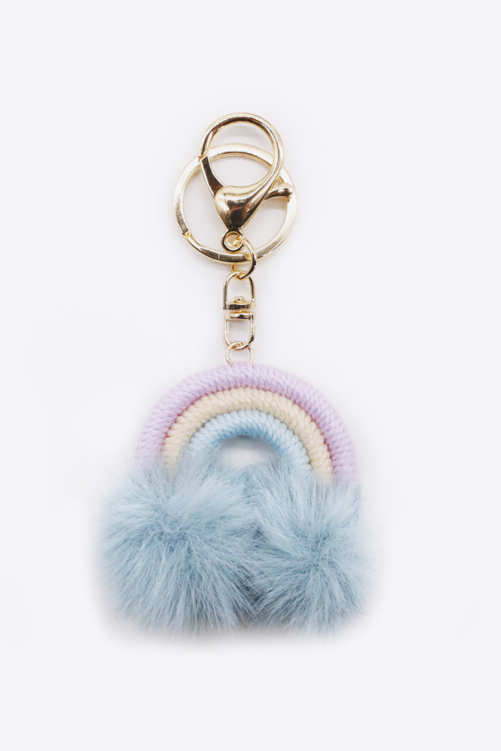 Assorted 4-Pack Rainbow Pom Pom Keychain  Keychains- Doll Fits