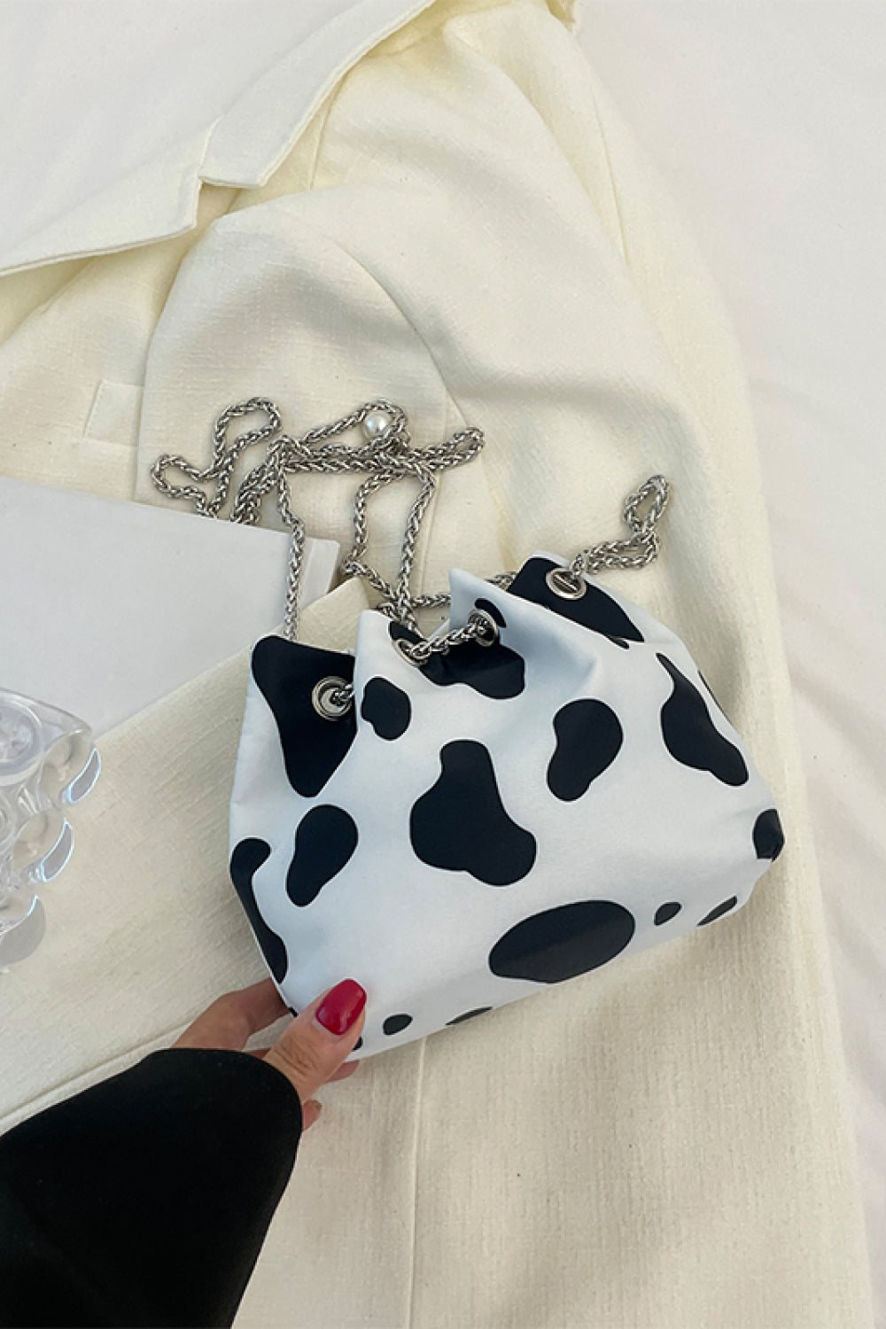 Animal Print Nylon Bucket Bag  - Doll Fits