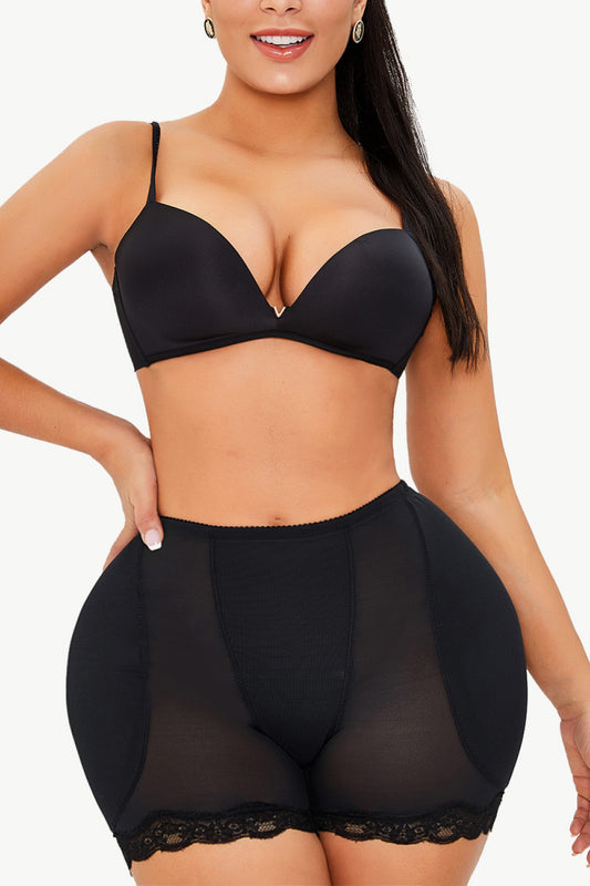Full Size Scalloped Lace Trim Pull-On Shaping Shorts  Shapewear- Doll Fits