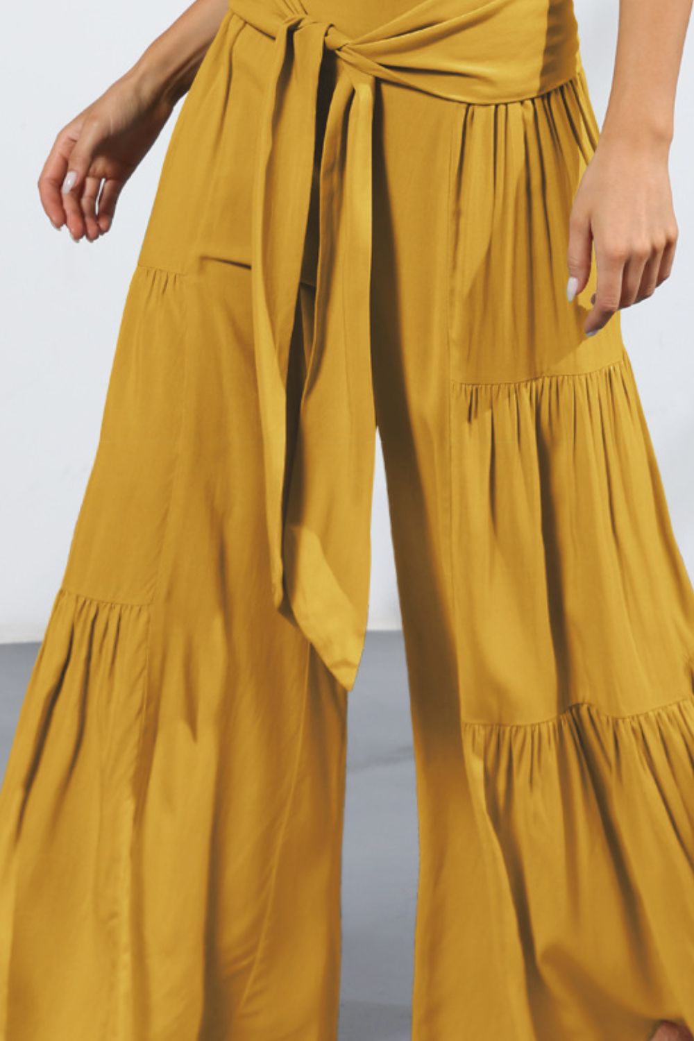 Tie Front Smocked Tiered Culottes  - Doll Fits