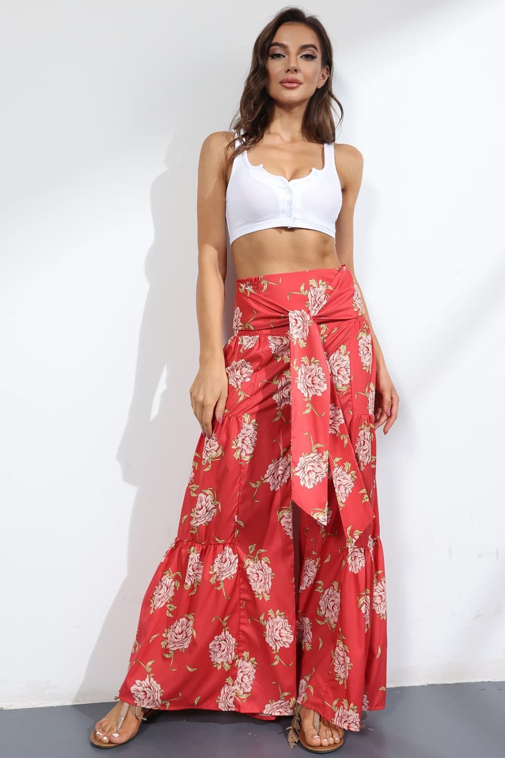 Printed High-Rise Tied Culottes  - Doll Fits