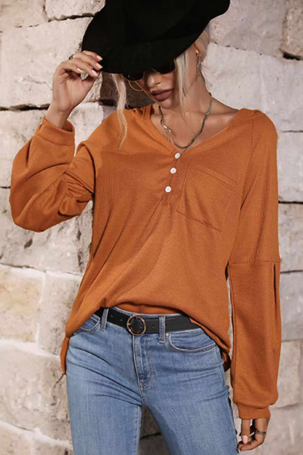 Long Sleeve High-Low Hoodie  Shirts & Tops- Doll Fits