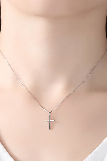 Cross Pendant 925 Sterling Silver Necklace  Necklaces- Doll Fits