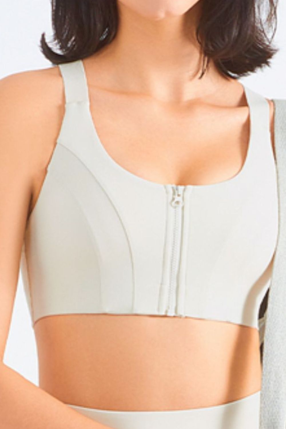 Zip-Up Racerback Sports Bra  Activewear- Doll Fits