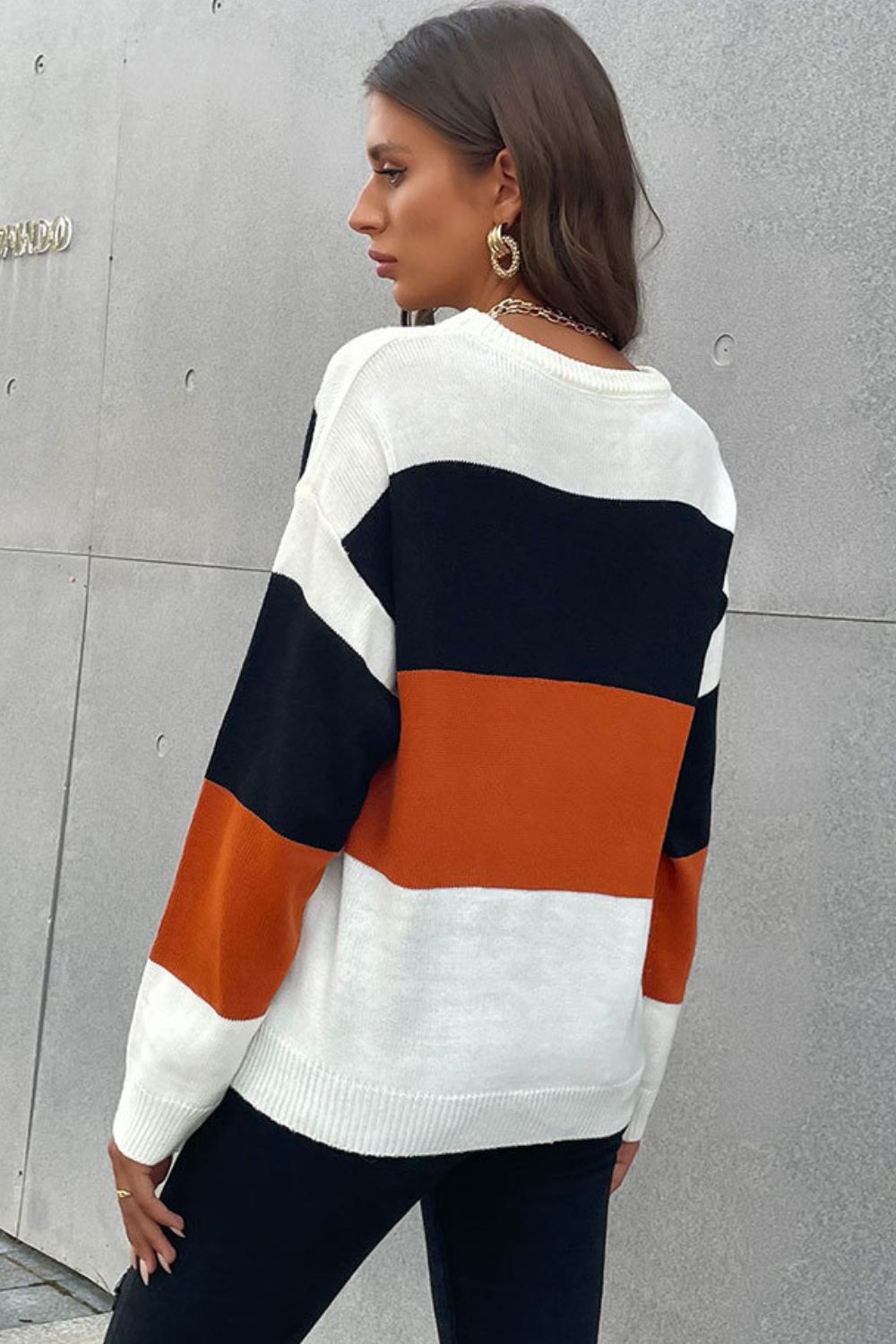 Longing For Fall Color Block Sweater  Shirts & Tops- Doll Fits