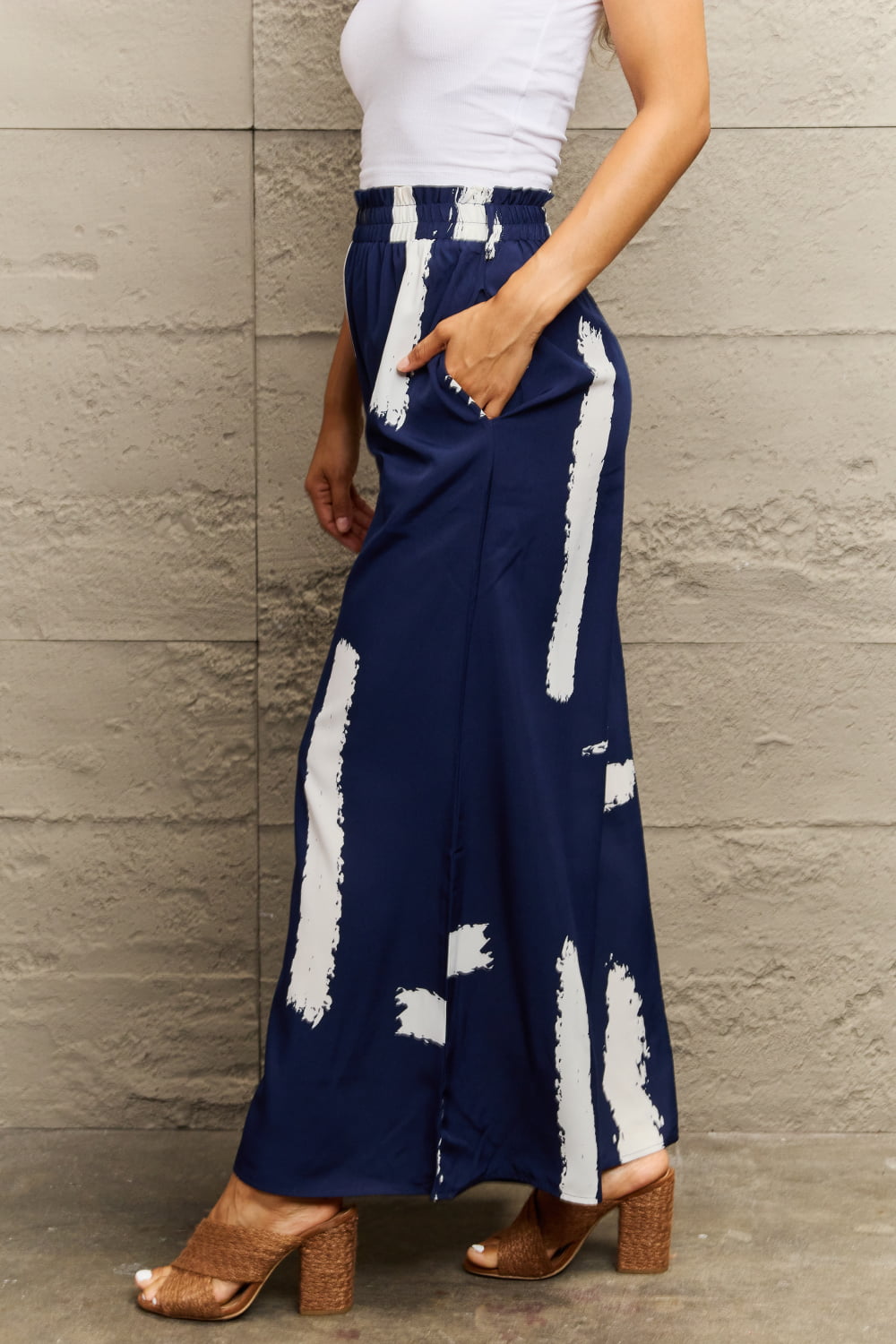 Printed Wide Leg Long Pants  - Doll Fits