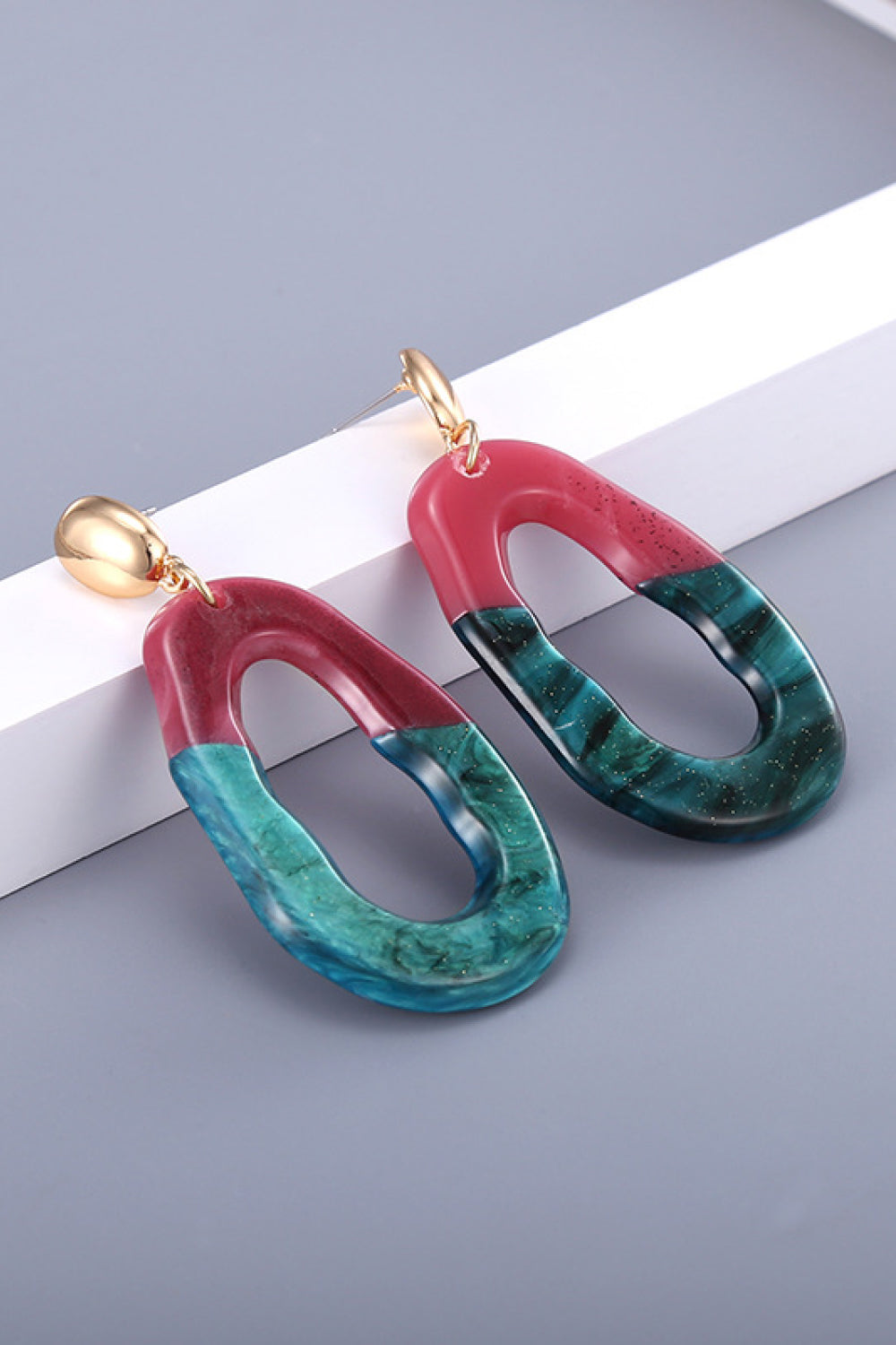 Contrast Geometric Drop Earrings  Earrings- Doll Fits