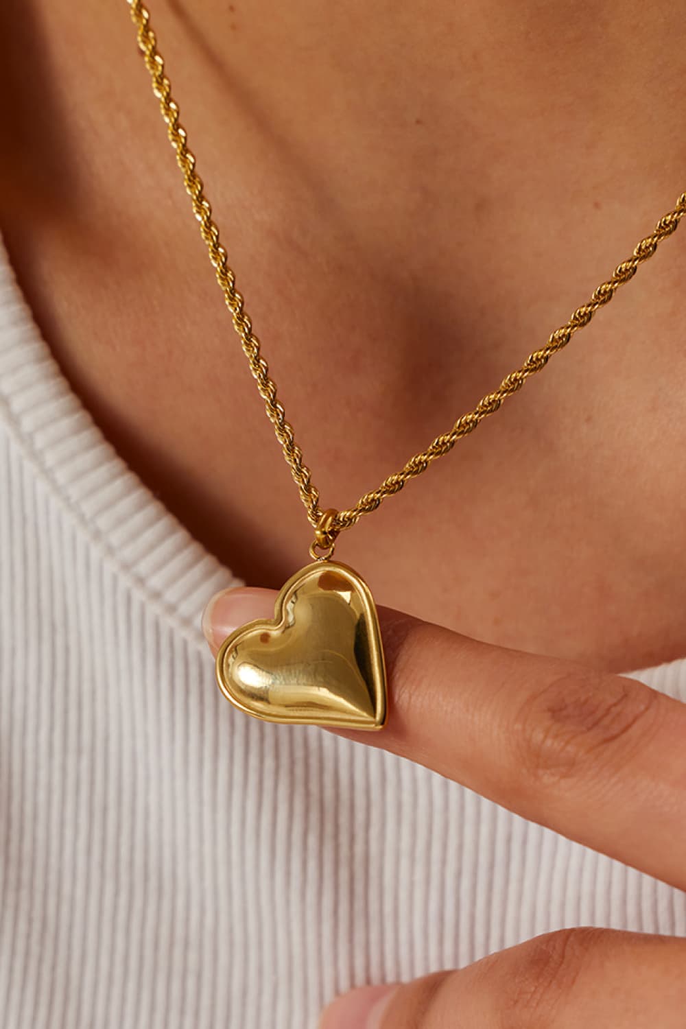 Heart Pendant Copper Necklace  Necklaces- Doll Fits