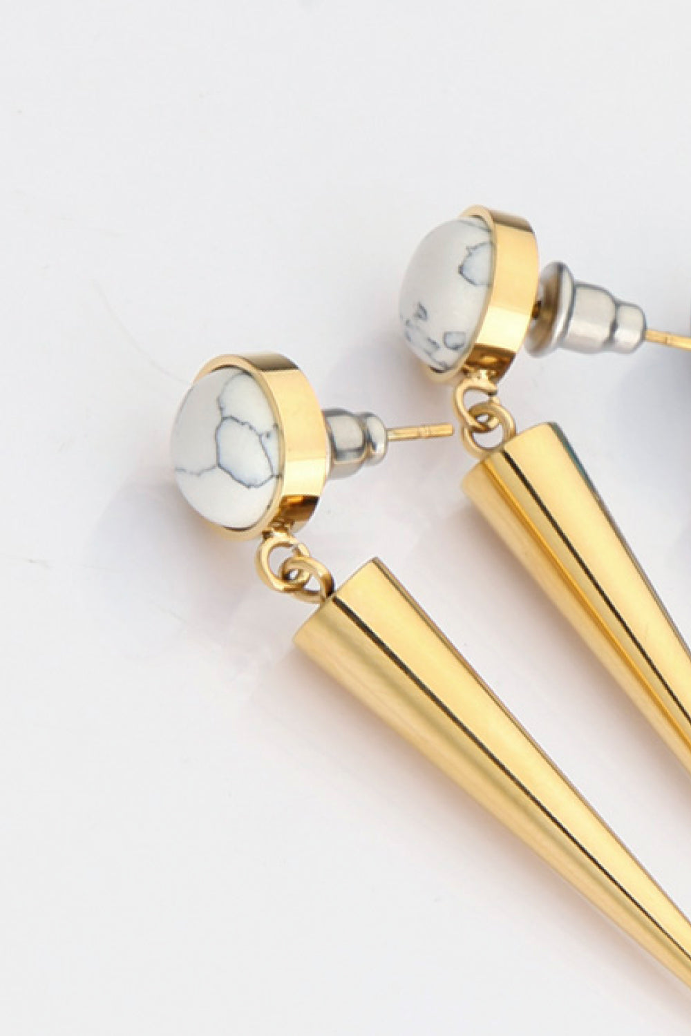 18K Stainless Steel Turquoise Drop Earrings  Earrings- Doll Fits