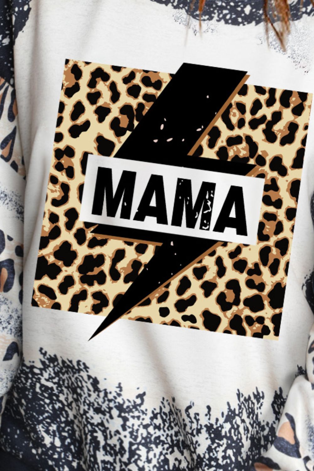 MAMA Lightning Graphic Leopard Sweatshirt  Shirts & Tops- Doll Fits