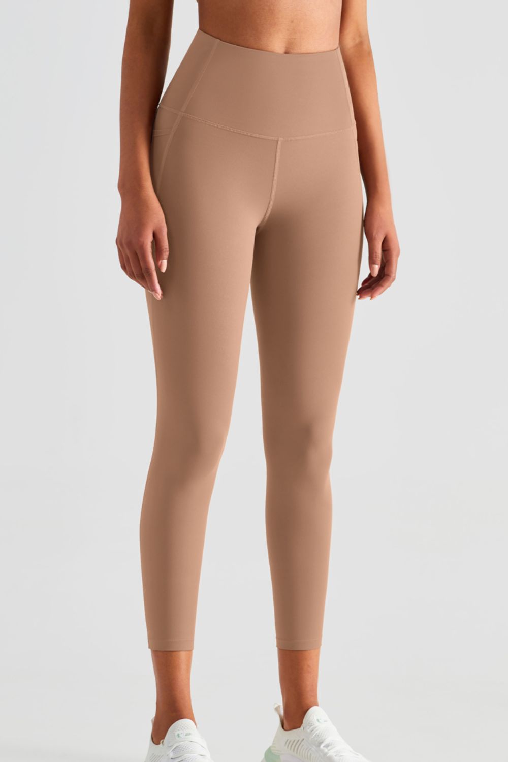 Wide Waistband Sports Leggings with Pockets  - Doll Fits