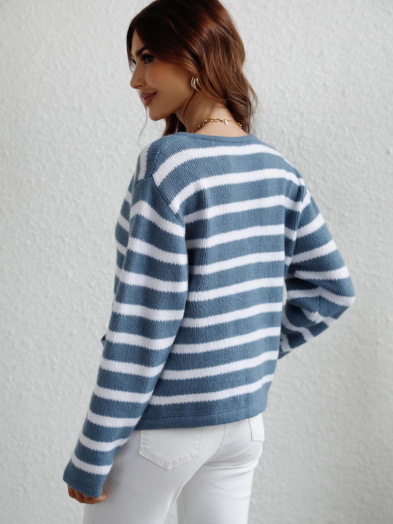 Striped Button Front Cardigan  Coats & Jackets- Doll Fits
