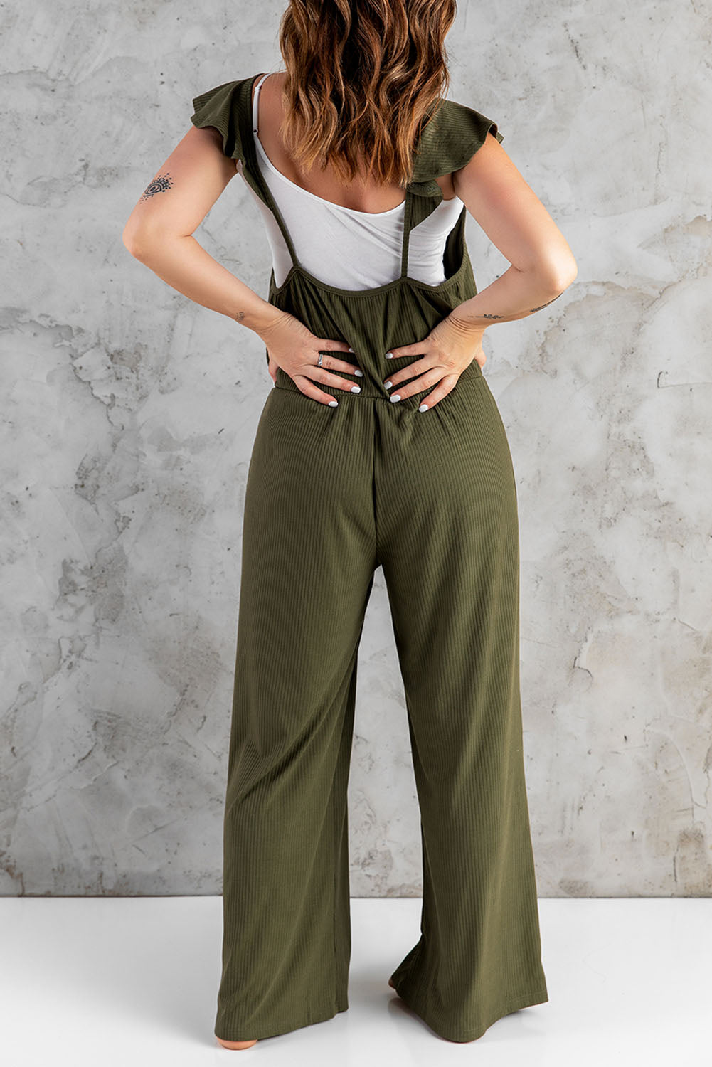 Flutter Sleeve Ribbed Jumpsuit  Jumpsuits & Rompers- Doll Fits