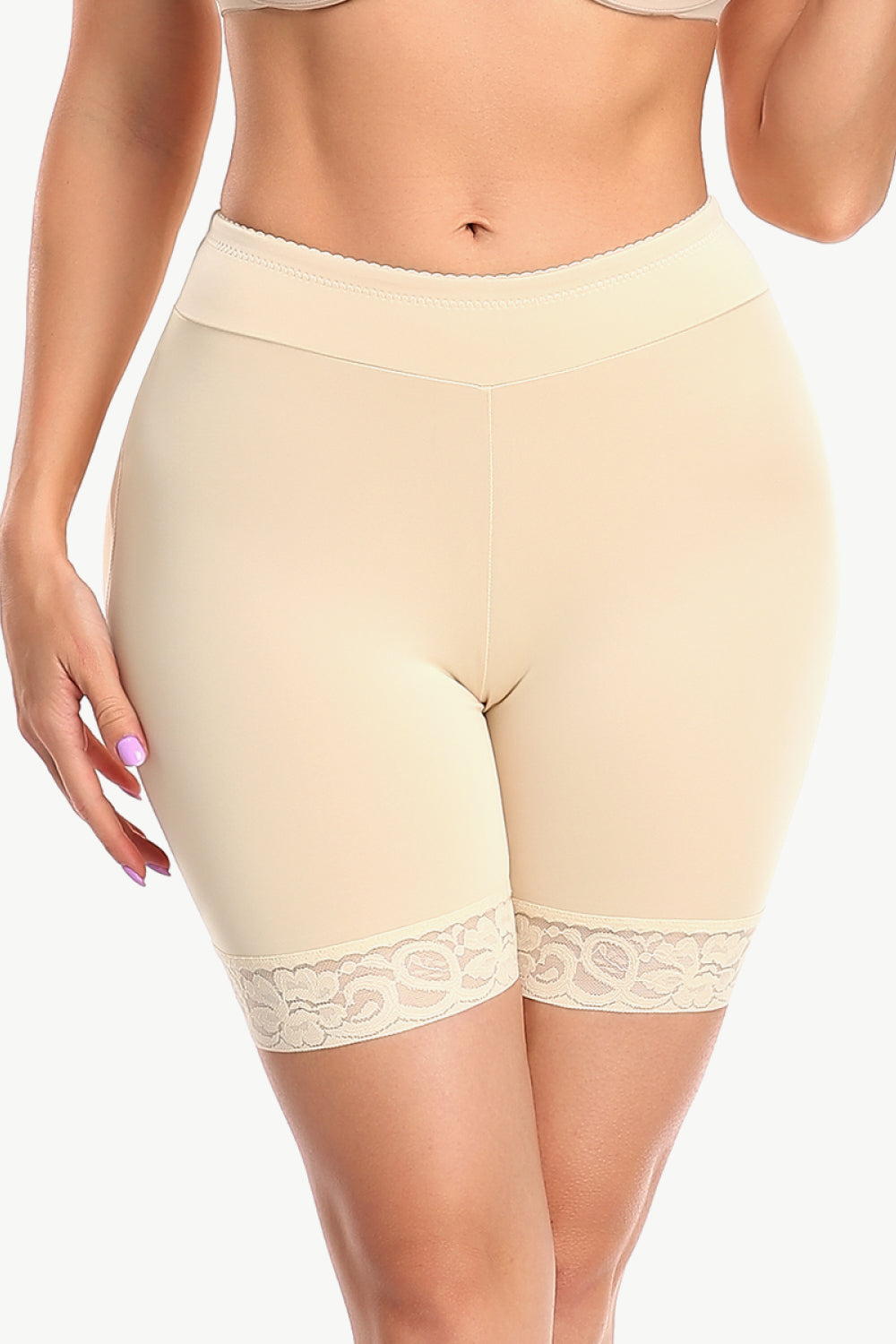Full Size Lace Trim Lifting Pull-On Shaping Shorts  Shapewear- Doll Fits