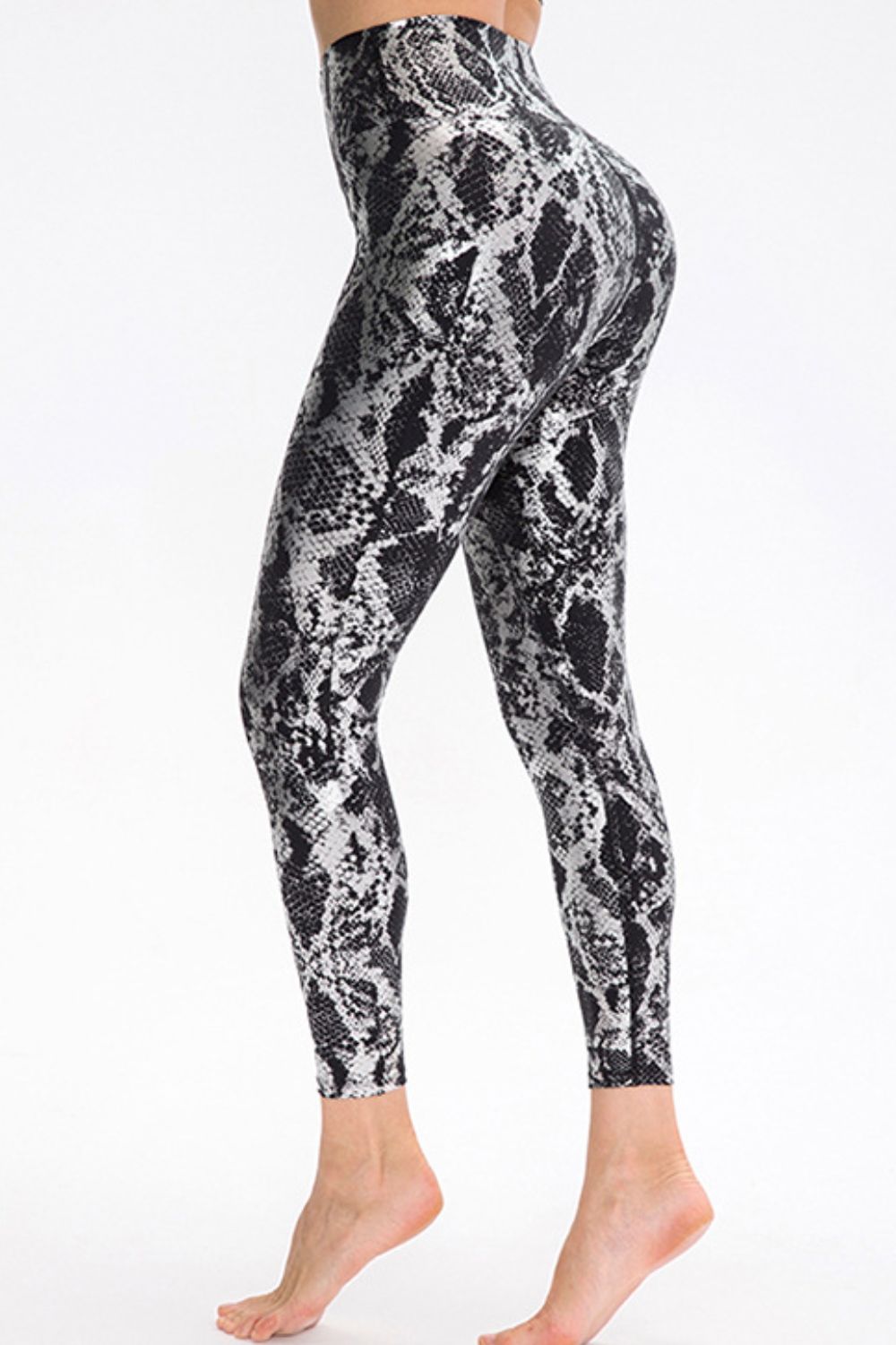 Animal Print Slim Fit Wide Waistband Long Sports Pants  - Doll Fits