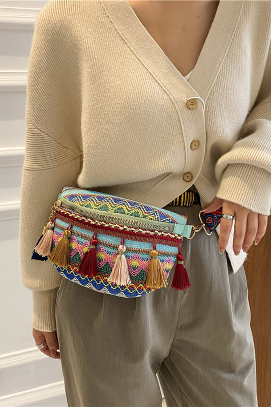 Bohemian Sling Bag with Tassels  Handbags- Doll Fits