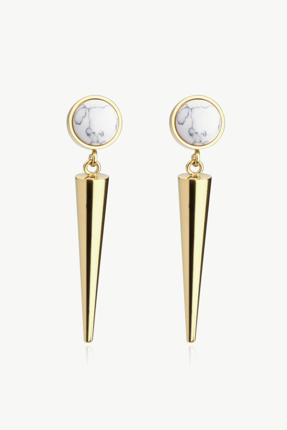 18K Stainless Steel Turquoise Drop Earrings  Earrings- Doll Fits