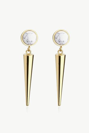 18K Stainless Steel Turquoise Drop Earrings  Earrings- Doll Fits