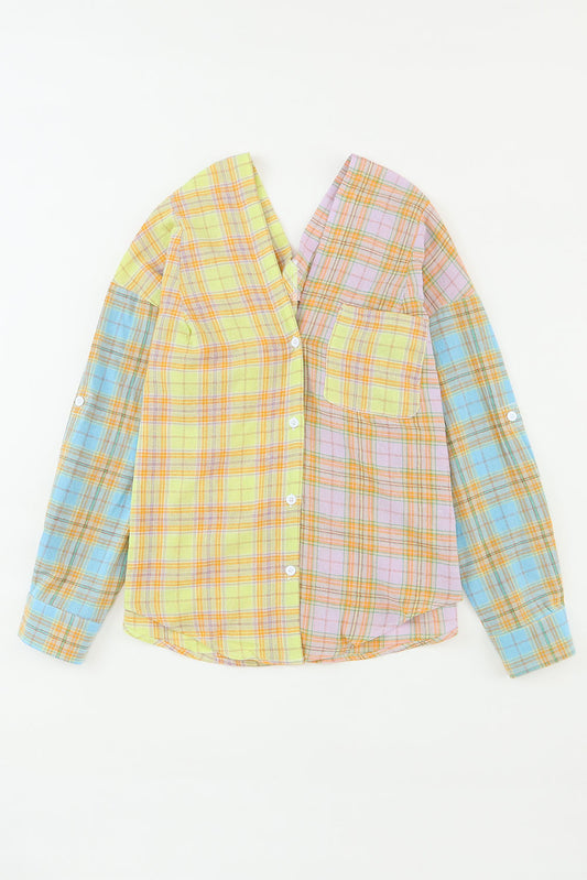 Open Front Buttoned Long Sleeve Shirt with Pocket  Shirts & Tops- Doll Fits