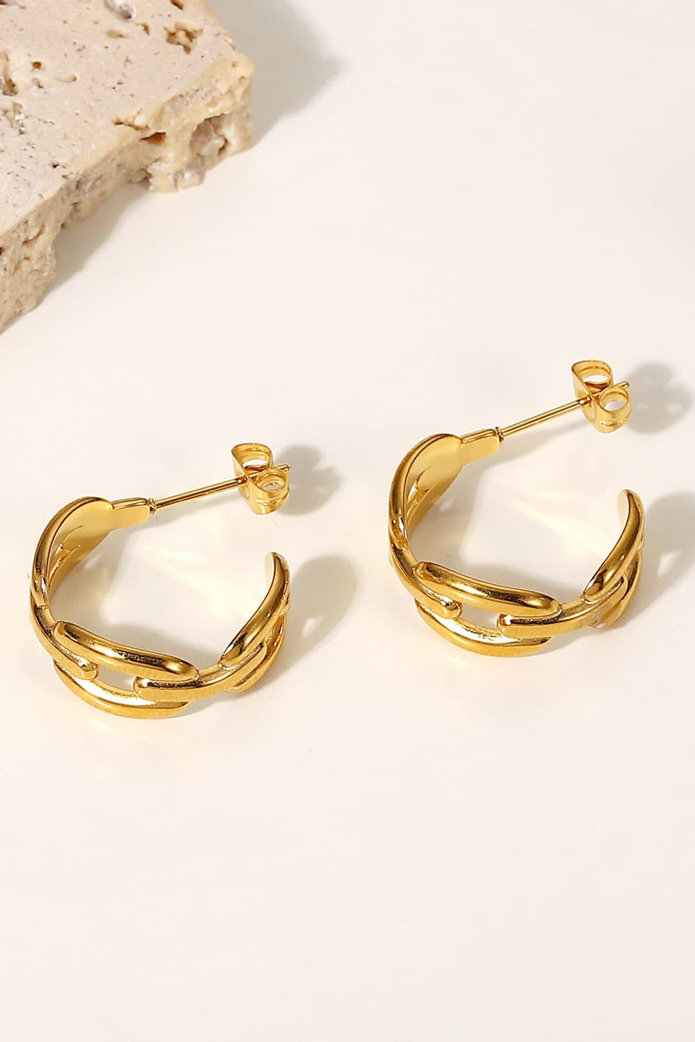 Stainless Steel C-Hoop Earrings  Earrings- Doll Fits