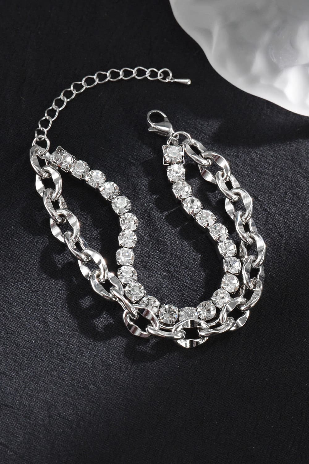 Double-Layered Zircon Decor Alloy Bracelet  Bracelets- Doll Fits