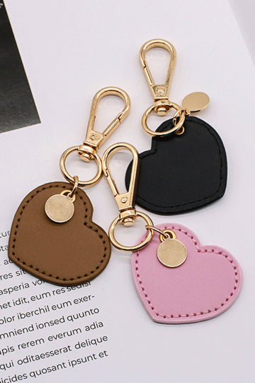 Assorted 4-Pack Heart Shape PU Leather Keychain  Keychains- Doll Fits
