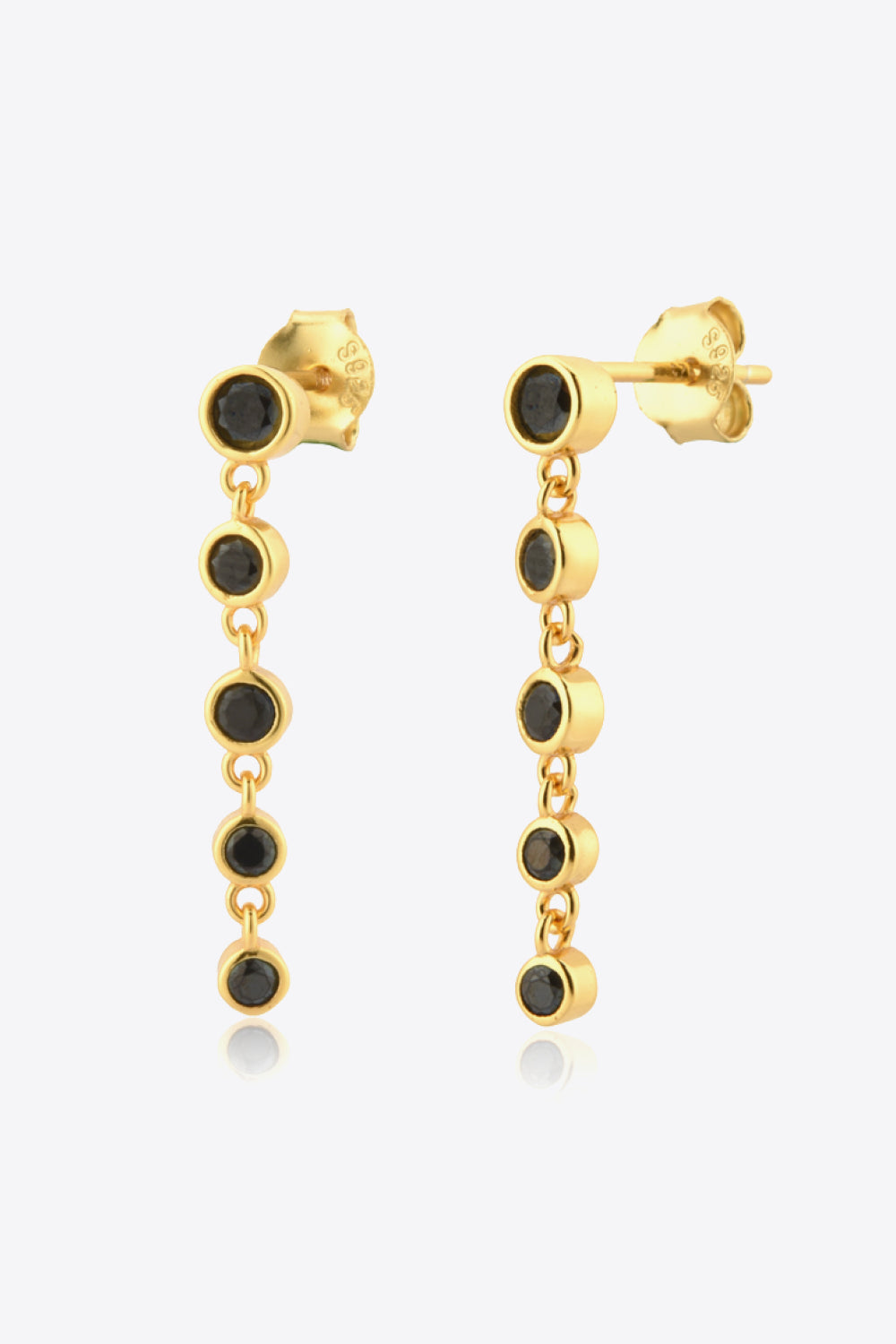 Inlaid Zircon 925 Sterling Silver Earrings  Earrings- Doll Fits