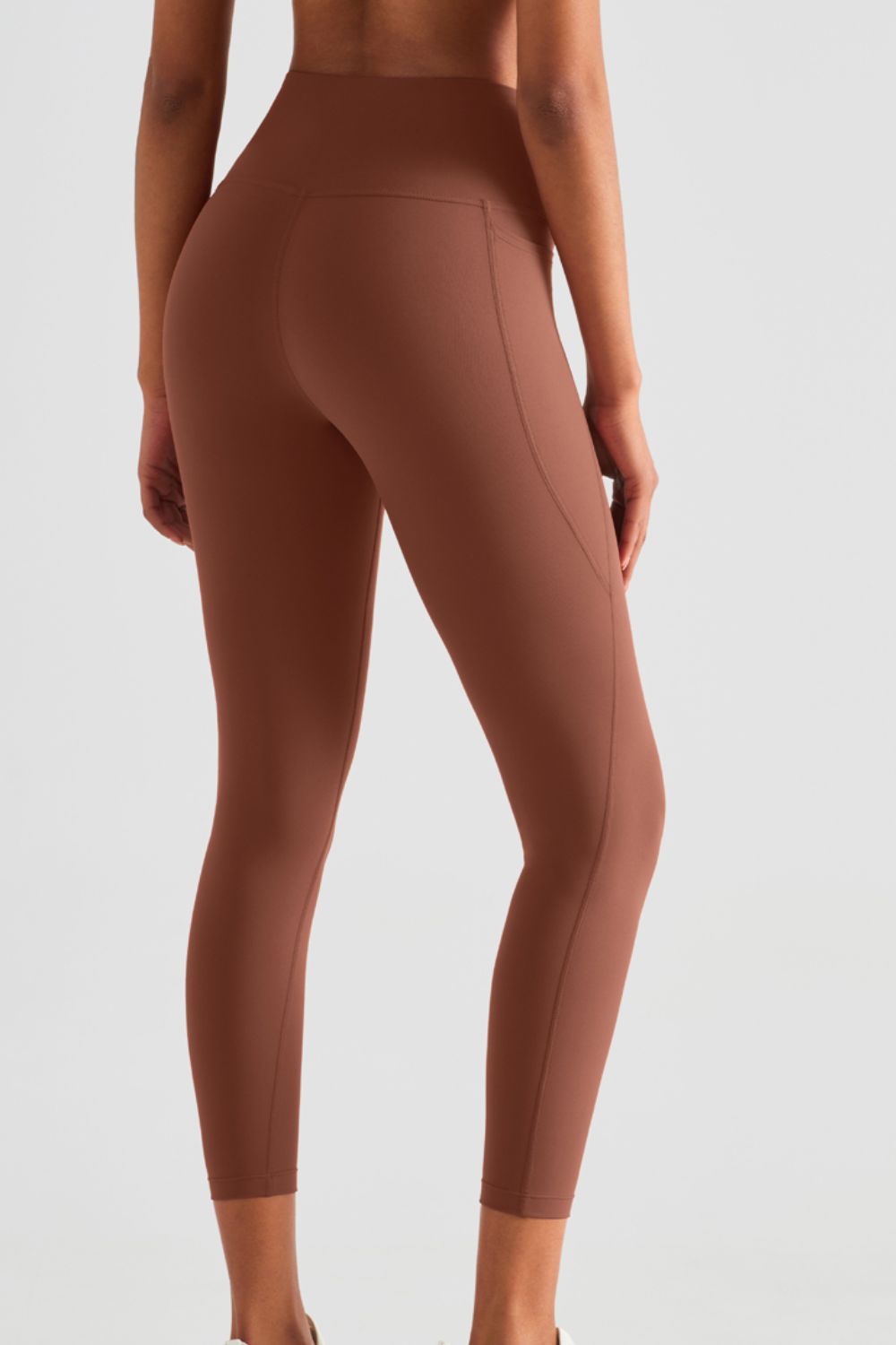 Wide Waistband Sports Leggings with Pockets  - Doll Fits
