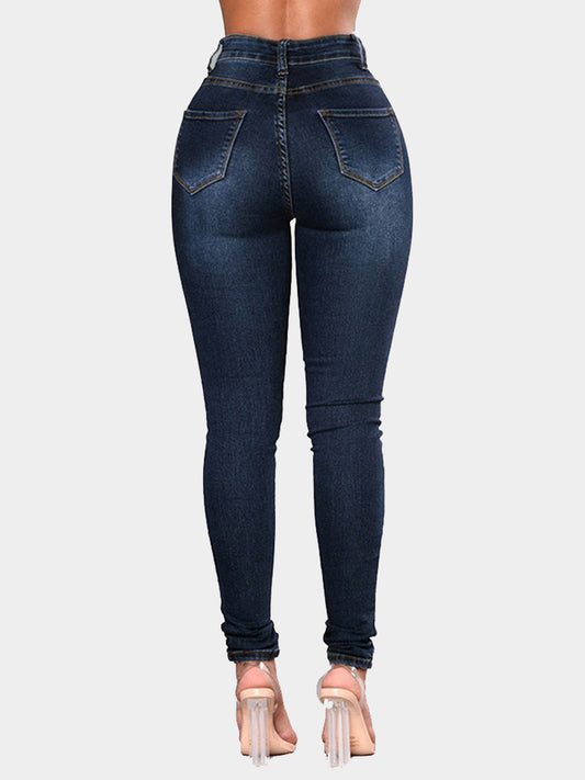 Full Size Button Fly Long Jeans  - Doll Fits