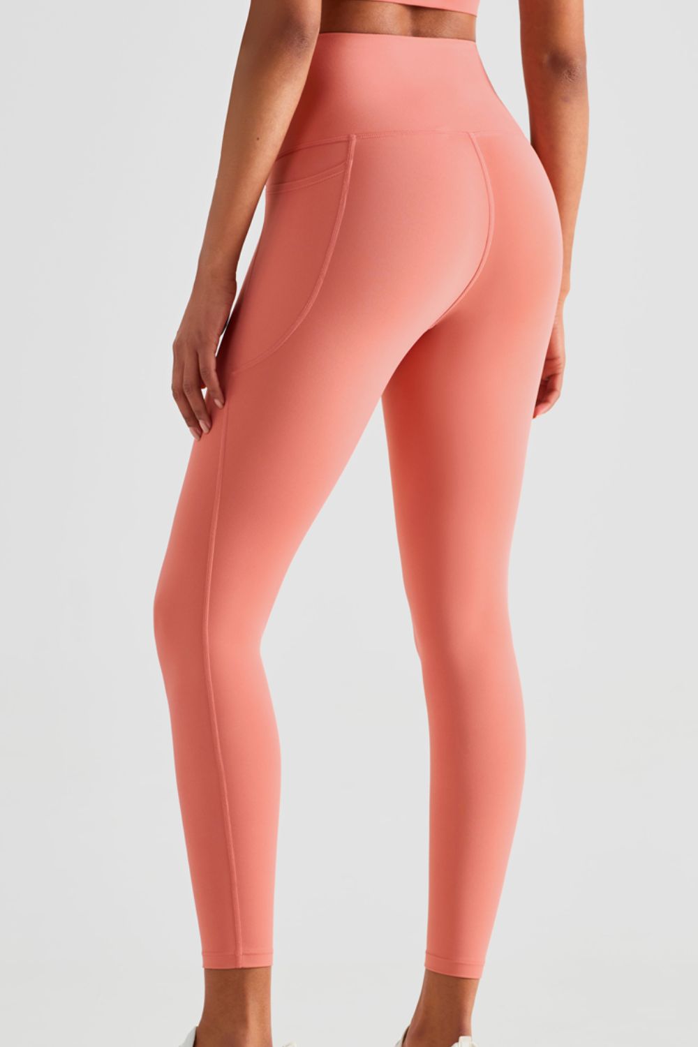 Wide Waistband Sports Leggings with Pockets  - Doll Fits