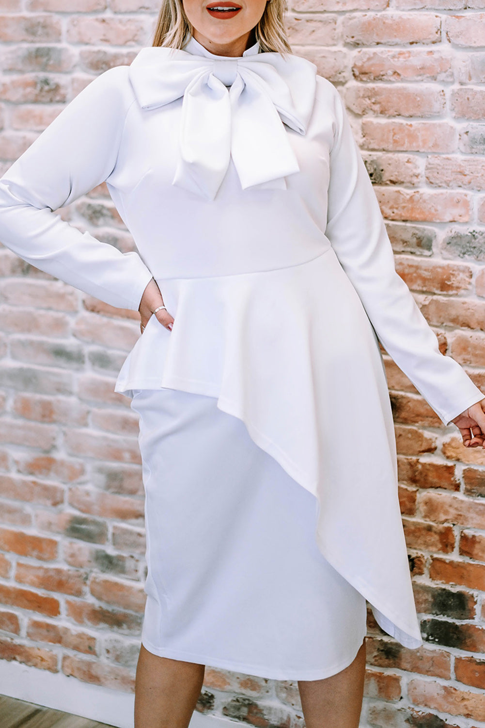 Bow Detail Long Sleeve Dress  Dresses- Doll Fits
